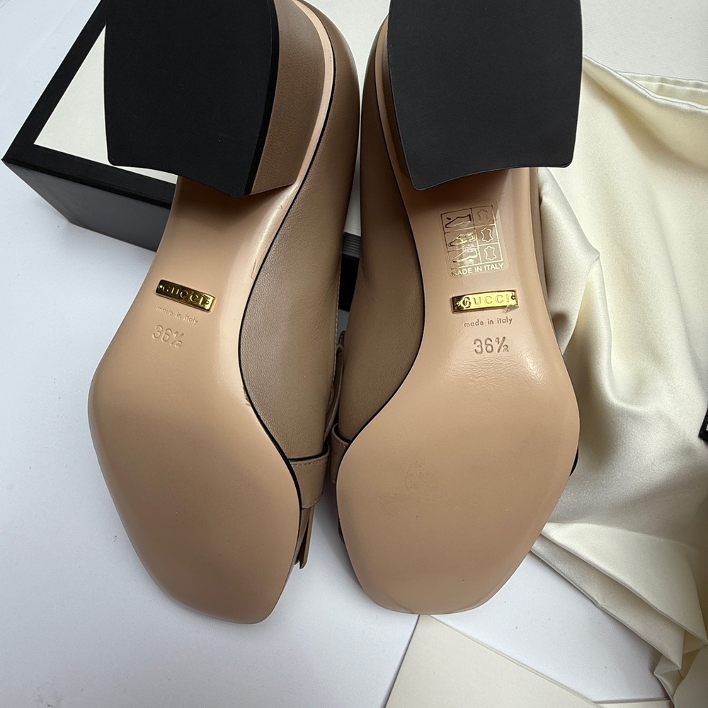 NWT Gucci Malaga Kid GG Marmont Fringe 50mm Loafer Pumps - Picture 10 of 16